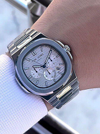 Tom Jones Çelik Kordon 3 Atm Suya Dayanıklı 2 Yıl Garantili Erkek Kol Saati+Bileklik TJE1.10044.1