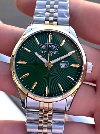 Tom Jones Çelik Kordon 3 Atm Suya Dayanıklı 2 Yıl Garantili Erkek Kol Saati+Bileklik TJE1.2390.5