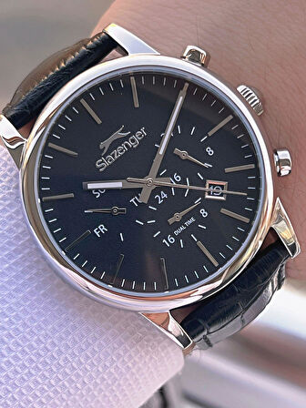 Slazenger Deri Kordon İç Fonksiyonları Aktif 10 Atm Suya Dayanıklı Erkek Kol Saati ESL.09.2481.2.01