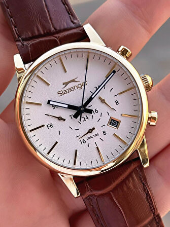 Slazenger Deri Kordon İç Fonksiyonları Aktif 10 Atm Suya Dayanıklı Erkek Kol Saati ESL.09.2481.2.06