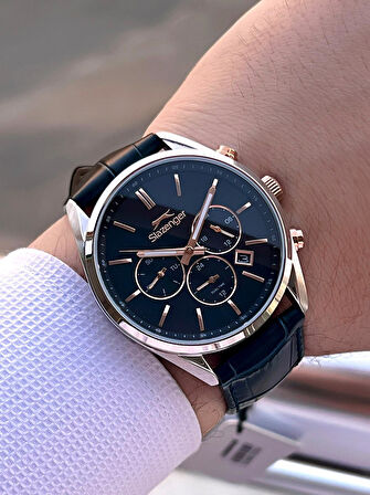 Slazenger Deri Kordon İç Fonksiyonları Aktif 10 Atm Suya Dayanıklı Erkek Kol Saati ESL.09.2494.2.03