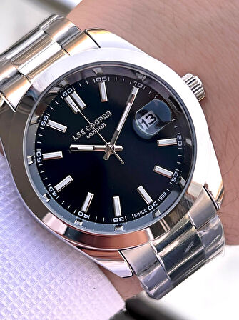 Lee Cooper Çelik Kordon Takvimli Kadran 5 Atm 2 Yıl Garantili Erkek Kol Saati ELC8189.350