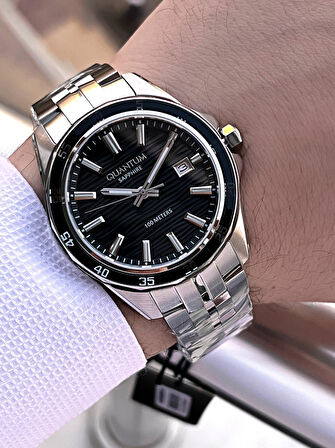 Quantum Sapphire Cizilmez Cam Çelik Kordon 2 Yıl Garantili 10 Atm Erkek Kol Saat EDG.1211.350