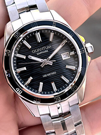 Quantum Sapphire Cizilmez Cam Çelik Kordon 2 Yıl Garantili 10 Atm Erkek Kol Saat EDG.1211.350