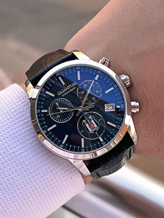 Quantum Beşiktaşlı Lisanslı İtalyan Tasarım Bileklik Hediyeli 10 Atm Taraftar Kol Saati EBJK1091.361