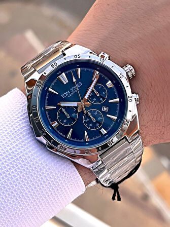 Tom Jones Çelik Kordon 3 Atm Suya Dayanıklı 2 Yıl Garantili Erkek Kol Saati TJE1.2389.7