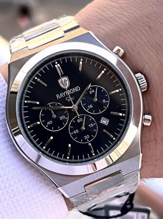 Raymond Nişan Ve Damatlara Özel Çelik Kordon 2 Yıl Garantili 5 Atm Erkek Kol Saati+Bileklik RMD.16