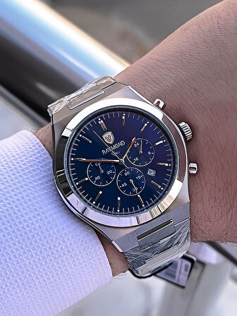 Raymond Nişan Ve Damatlara Özel Çelik Kordon 2 Yıl Garantili 5 Atm Erkek Kol Saati+Bileklik RMD.17