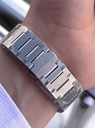 Raymond Nişan Ve Damatlara Özel Çelik Kordon 2 Yıl Garantili 5 Atm Erkek Kol Saati+Bileklik RMD.20