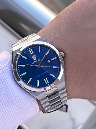 Raymond Nişan Ve Damatlara Özel Çelik Kordon 2 Yıl Garantili 5 Atm Erkek Kol Saati+Bileklik RMD.23