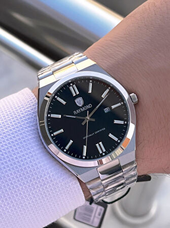 Raymond Nişan Ve Damatlara Özel Çelik Kordon 2 Yıl Garantili 5 Atm Erkek Kol Saati+Bileklik RMD.24