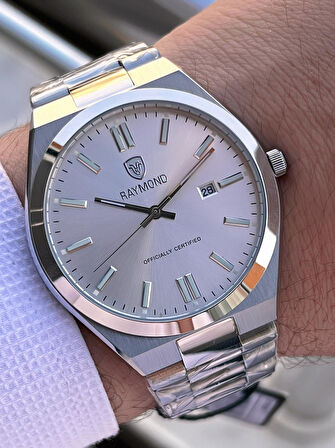 Raymond Nişan Ve Damatlara Özel Çelik Kordon 2 Yıl Garantili 5 Atm Erkek Kol Saati+Bileklik RMD.25