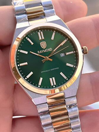 Raymond Nişan Ve Damatlara Özel Çelik Kordon 2 Yıl Garantili 5 Atm Erkek Kol Saati+Bileklik RMD.28
