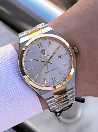 Raymond Nişan Ve Damatlara Özel Çelik Kordon 2 Yıl Garantili 5 Atm Erkek Kol Saati+Bileklik RMD.29