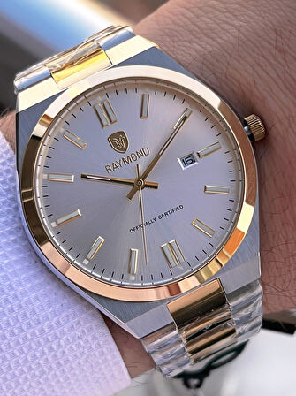Raymond Nişan Ve Damatlara Özel Çelik Kordon 2 Yıl Garantili 5 Atm Erkek Kol Saati+Bileklik RMD.29
