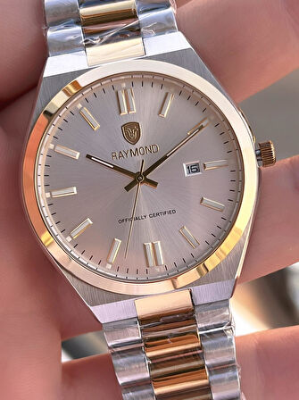Raymond Nişan Ve Damatlara Özel Çelik Kordon 2 Yıl Garantili 5 Atm Erkek Kol Saati+Bileklik RMD.29