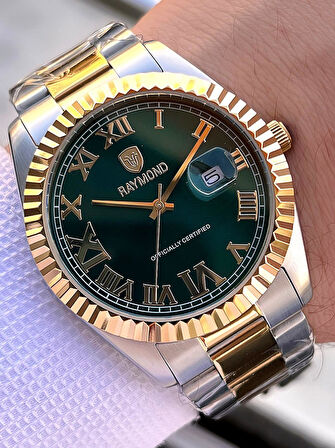 Raymond Nişan Ve Damatlara Özel Çelik Kordon 2 Yıl Garantili 5 Atm Erkek Kol Saati+Bileklik RMD.31