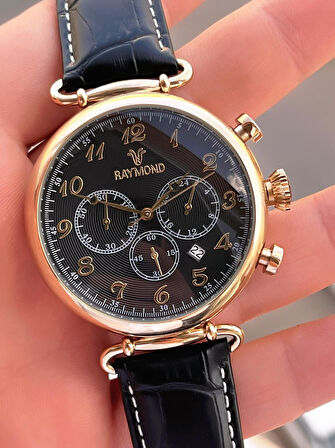Raymond Nişan Ve Damatlara Özel Deri Kordon 2 Yıl Garantili 5 Atm Erkek Kol Saati+Bileklik RMD.39