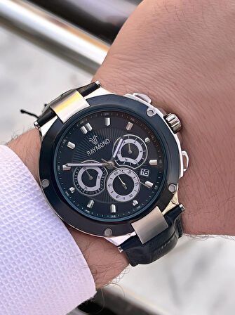 Raymond Nişan Ve Damatlara Özel Deri Kordon 2 Yıl Garantili 5 Atm Erkek Kol Saati+Bileklik RMD.46