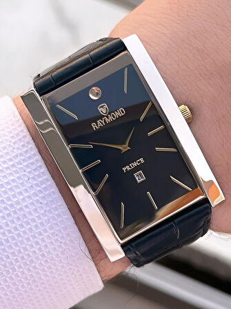 Raymond Nişan Ve Damatlara Özel Deri Kordon 2 Yıl Garantili 5 Atm Erkek Kol Saati+Bileklik RMD.48