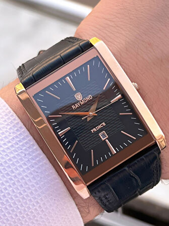 Raymond Nişan Ve Damatlara Özel Deri Kordon 2 Yıl Garantili 5 Atm Erkek Kol Saati+Bileklik RMD.52