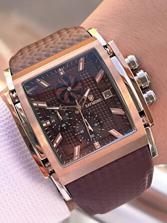 Raymond Nişan Ve Damatlara Özel Deri Kordon 2 Yıl Garantili 5 Atm Erkek Kol Saati+Bileklik RMD.53