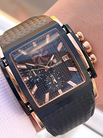 Raymond Nişan Ve Damatlara Özel Deri Kordon 2 Yıl Garantili 5 Atm Erkek Kol Saati+Bileklik RMD.54