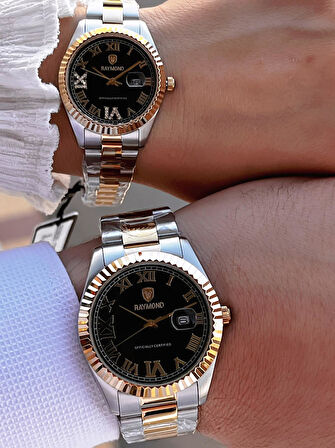 Raymond Ciflere Özel Sevgili Kombini 2 Yıl Garantili 5 Atm Suya Dayanklı Çift Saati CFT.01