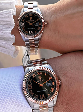 Raymond Ciflere Özel Sevgili Kombini 2 Yıl Garantili 5 Atm Suya Dayanklı Çift Saati CFT.03