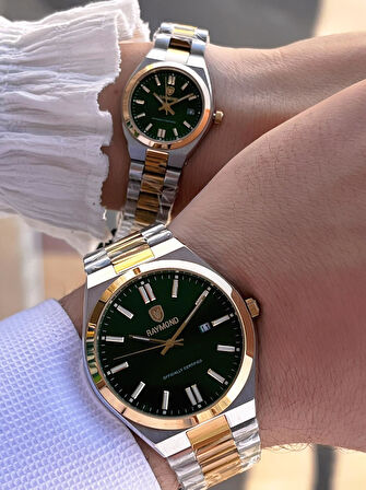 Raymond Ciflere Özel Sevgili Kombini 2 Yıl Garantili 5 Atm Suya Dayanklı Çift Saati CFT.04