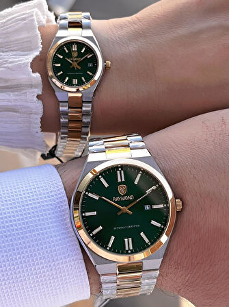 Raymond Ciflere Özel Sevgili Kombini 2 Yıl Garantili 5 Atm Suya Dayanklı Çift Saati CFT.04