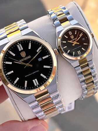 Raymond Ciflere Özel Sevgili Kombini 2 Yıl Garantili 5 Atm Suya Dayanklı Çift Saati CFT.07