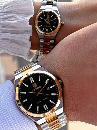 Raymond Ciflere Özel Sevgili Kombini 2 Yıl Garantili 5 Atm Suya Dayanklı Çift Saati CFT.07