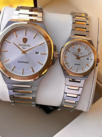 Raymond Ciflere Özel Sevgili Kombini 2 Yıl Garantili 5 Atm Suya Dayanklı Çift Saati CFT.08
