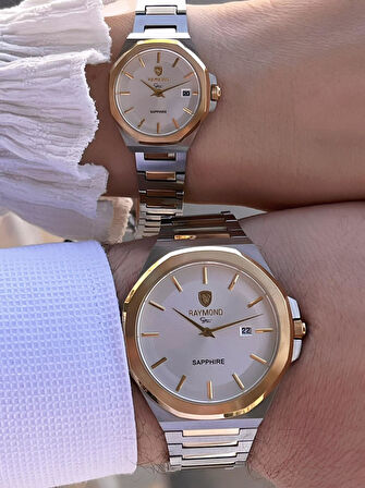 Raymond Ciflere Özel Sevgili Kombini 2 Yıl Garantili 5 Atm Suya Dayanklı Çift Saati CFT.08