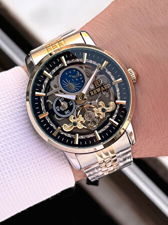 Reward Özel Tasarım Otomatik Mekanizma Çelik Kordon 5 Atm Suya Dayaknıklı Erkek Kol Saati W.14626.5