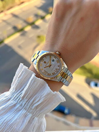 Raymond 2 Yıl Garantili Çelik Kasa Ve Kordon Kararma Renk Atma Yapmaz 5 Atm Kadın Kol Saati 611821.1