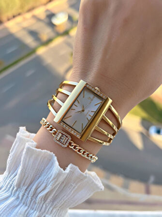 Raymond Kaburga Tasarım Çelik Kasa Ve Kordon Kararma Renk Atma Yapmaz 5 Atm Kadın Kol Saati 1142L.1