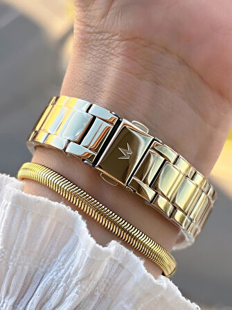 Wesse 2 Yıl Garantili Çelik Kordon 5 Atm Suya Dayanıklı Kadın Kol Saati+Bileklik BYW.1153.01