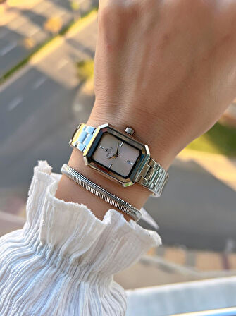 Wesse 2 Yıl Garantili Çelik Kordon 3 Atm Suya Dayanıklı Kadın Kol Saati+Bileklik BYW.115402.2