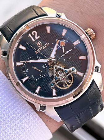 Reward İtalyan Bileklik Hediyeli Deri Kordon Otomatik Mekanizma 5 Atm Erkek Kol Saati W.145529.1