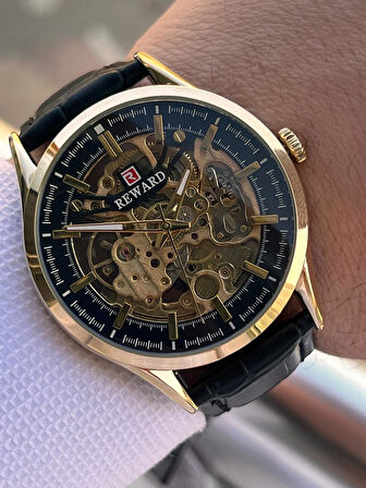 Reward İtalyan Bileklik Hediyeli Deri Kordon Otomatik Mekanizma 5 Atm Erkek Kol Saati W.142270.2