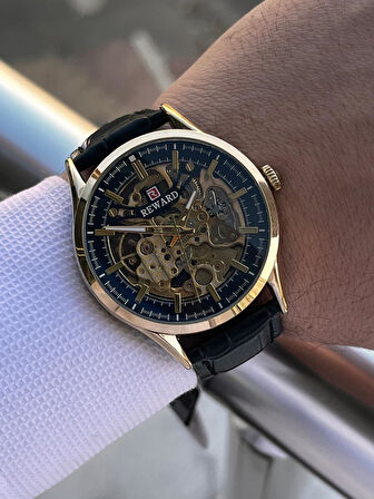 Reward İtalyan Bileklik Hediyeli Deri Kordon Otomatik Mekanizma 5 Atm Erkek Kol Saati W.142270.2