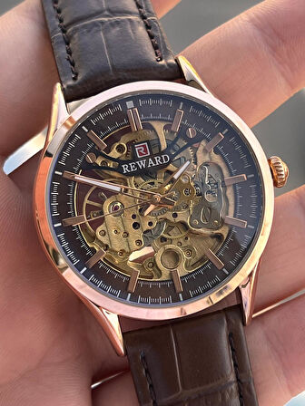 Reward İtalyan Bileklik Hediyeli Deri Kordon Otomatik Mekanizma 5 Atm Erkek Kol Saati W.142270.4