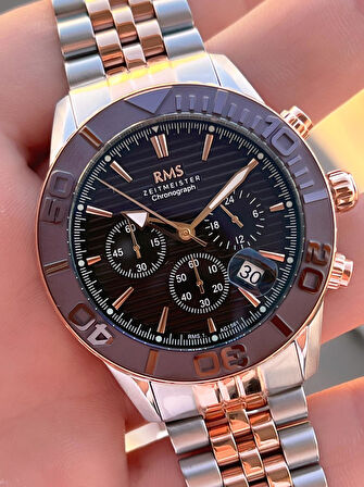 Rms Romanson 2 Yıl Garantili Çelik Kordon Çelik Kasa 5 Atm Suya Dayanıklı Erkek Kol Saati AG1561.06