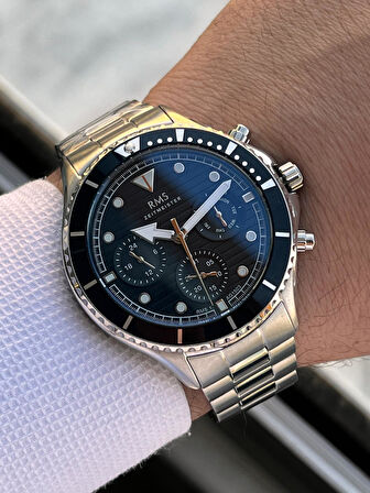 Rms Romanson 2 Yıl Garantili Çelik Kordon Çelik Kasa 5 Atm Suya Dayanıklı Erkek Kol Saati AG1503.01