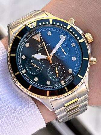 Rms Romanson 2 Yıl Garantili Çelik Kordon Çelik Kasa 5 Atm Suya Dayanıklı Erkek Kol Saati AG1503.04