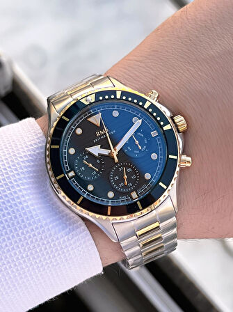 Rms Romanson 2 Yıl Garantili Çelik Kordon Çelik Kasa 5 Atm Suya Dayanıklı Erkek Kol Saati AG1503.04