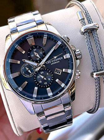Lee Cooper İtalyan Tasarım Bileklik Hediyeli 2 Yıl Garantili 5 Atm Erkek Kol Saati ELC.08327.350