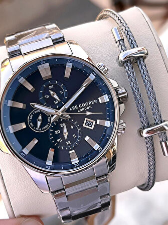 Lee Cooper İtalyan Tasarım Bileklik Hediyeli 2 Yıl Garantili 5 Atm Erkek Kol Saati ELC.08327.370